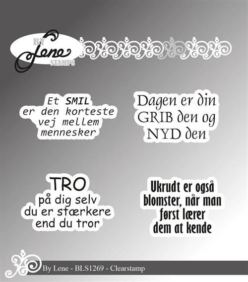 By Lene stempel Danske tekster 3,4x2,3cm